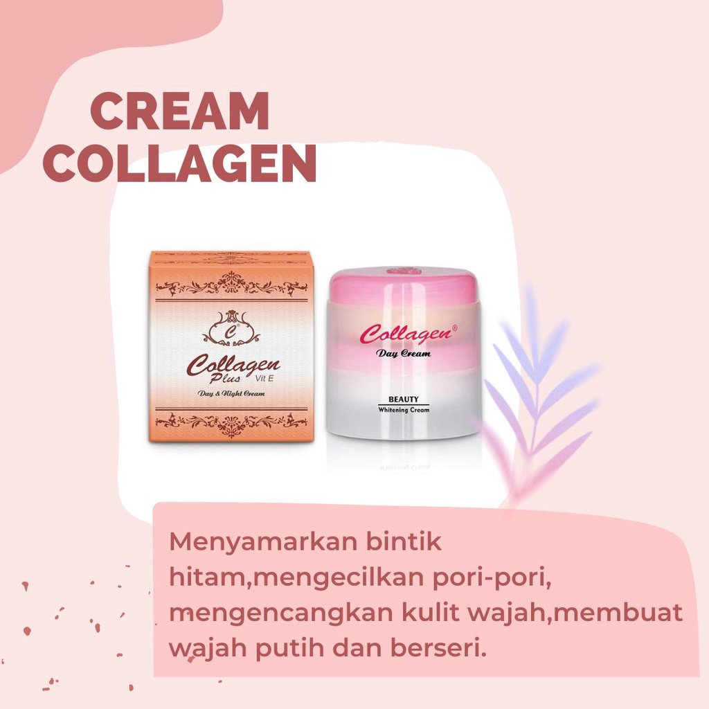 Collagen 1 Paket Pemutih Lengkap Asli Original BPOM - 4 in 1 - Paket Skincare Termurah Collagen - Sabun - Cream Siang