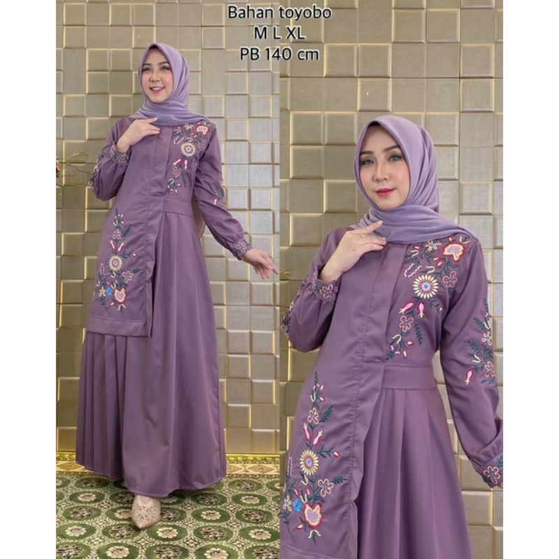 Gamis Toyobo Bordir || Gamis Toyobo || Gamis Bordir || Gamis Premium || Gamis Sultan || Gamis Jumbo