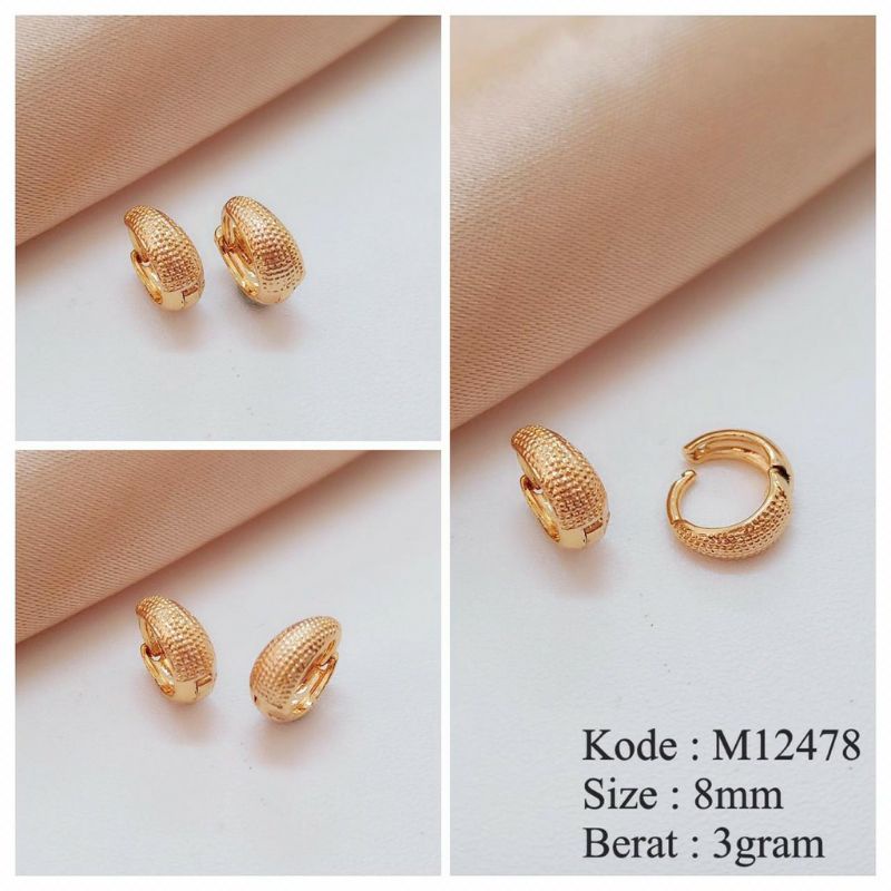 anting perhiasan bayi/anak untuk umur 5 bulan sampai 18 bulan / anting jepit polos / model jagung / model ukir / model gipsi