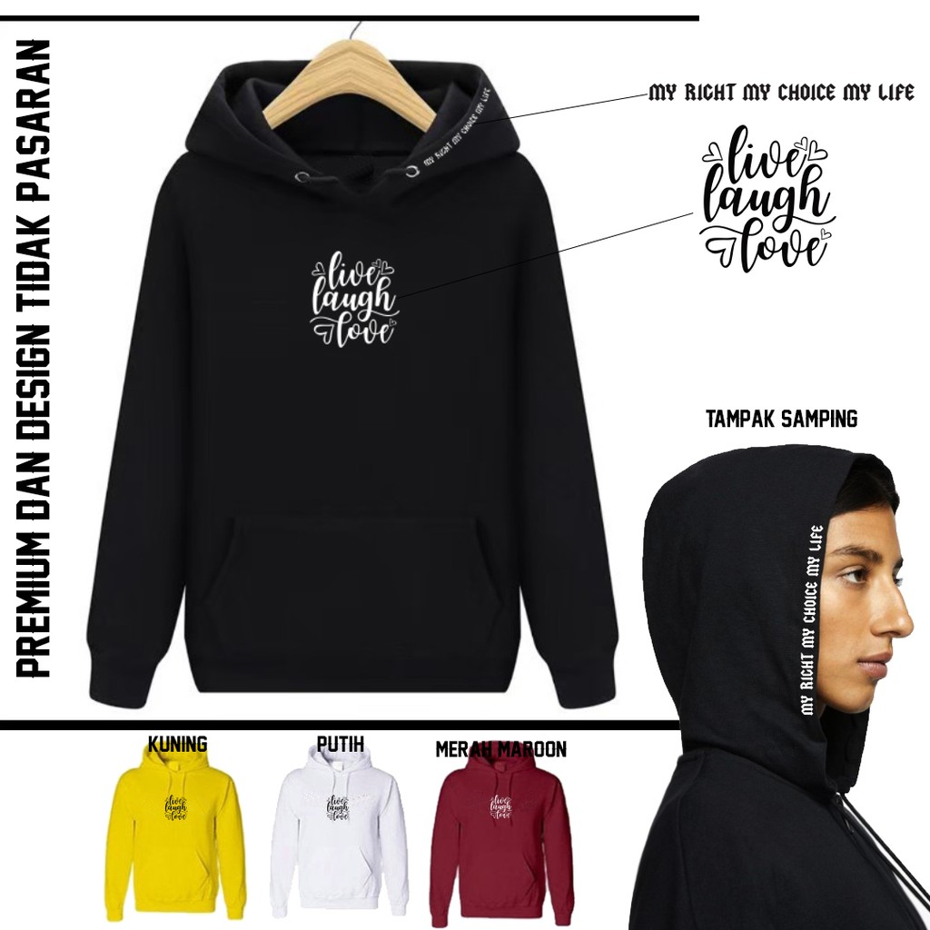 Sweater Wanita Hoodie Polos All size fit to XL Live Laught Love iamheavenstore
