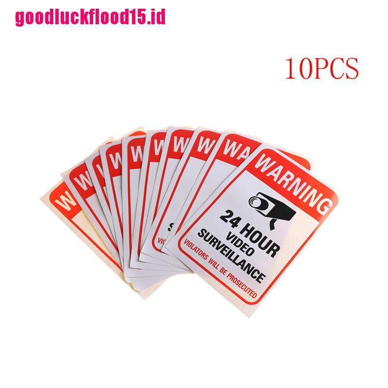 {LUCKID}10Pcs Home CCTV Surveillance Security Camera Video Sticker Warning Decal Signs