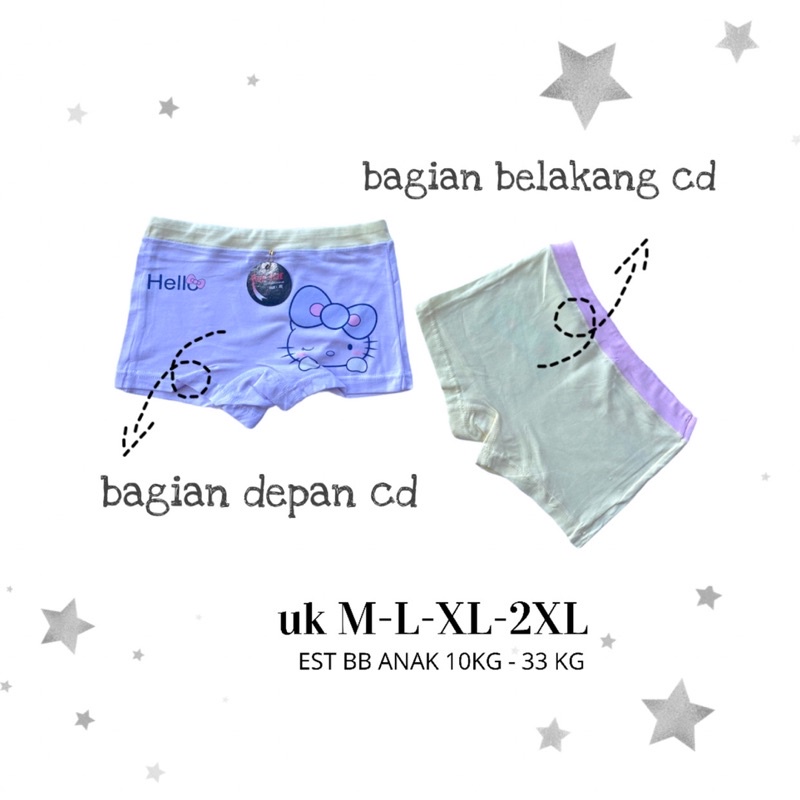 CD Celana Dalam Boxer Bokser Anak Perempuan Cewek Bayi Balita Katun Import Celana Dalam Anak Murah