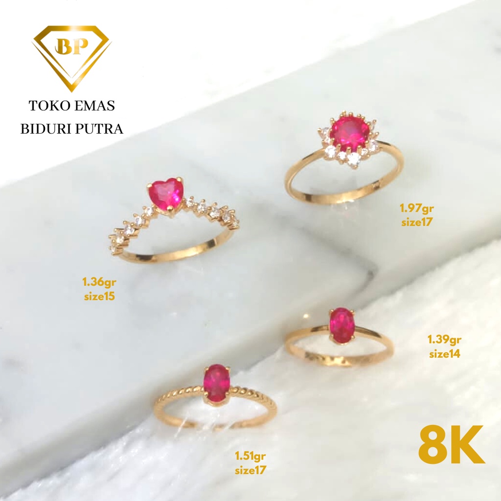 CINCIN VARIASI MATA PERHIASAN EMAS ASLI KADAR 8K/375 toko emas biduri putra