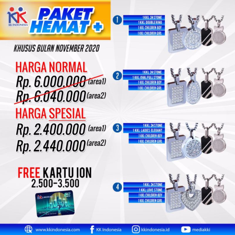 PAKET SUPER DAHSYAT KK LIFORCE + FREE 1 PCS KARTU ION