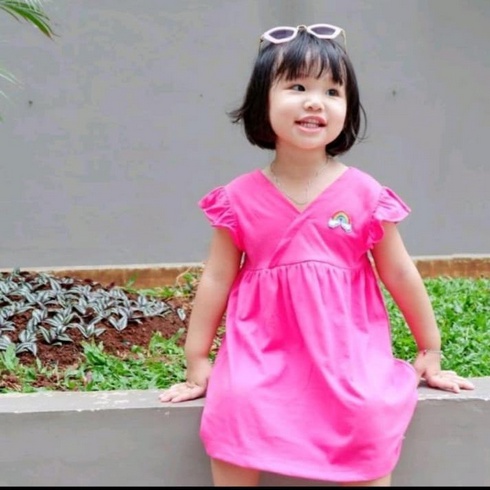 Jeco fashion Dress anak rainbow (POLOS)