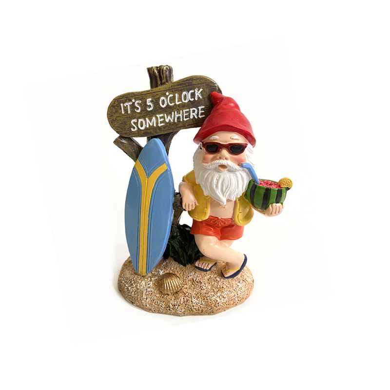 Patung Gnome Taman Tahan Cuaca Ornamen Patung Outdoor Tahan Lama