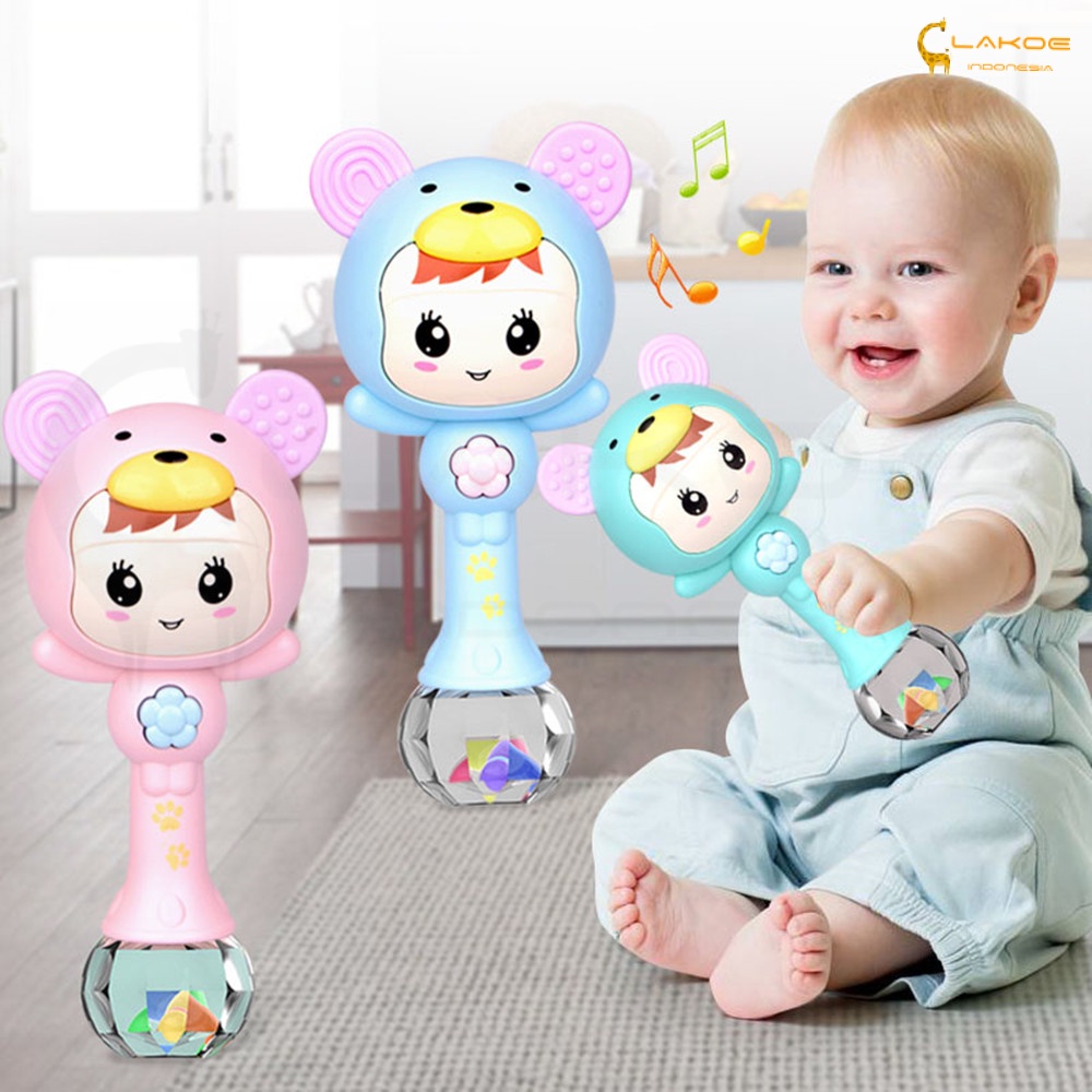 Mainan Bayi Tongkat Genggam Rattle Stick Dengan Musik dan Lampu