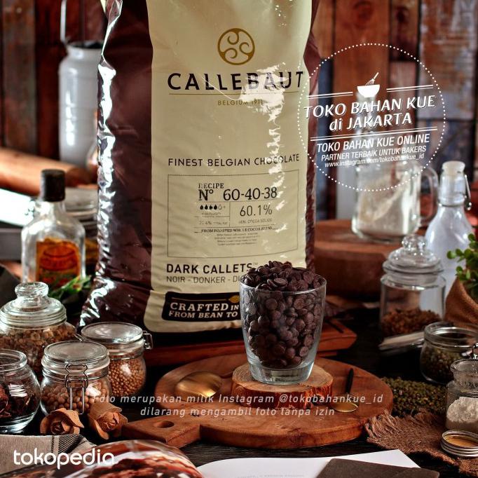 

Callebaut 6040 Dark Chocolate 60% Couverture 1kg Coklat Baking Cokelat