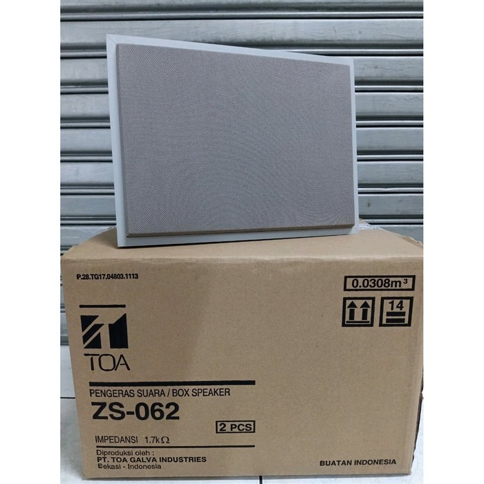 Box Speaker TOA ZS-062 ZS062 ZS 062 Kelas Murah 6 Watt Kayu Abu-Abu High Impedance Kotak Dinding