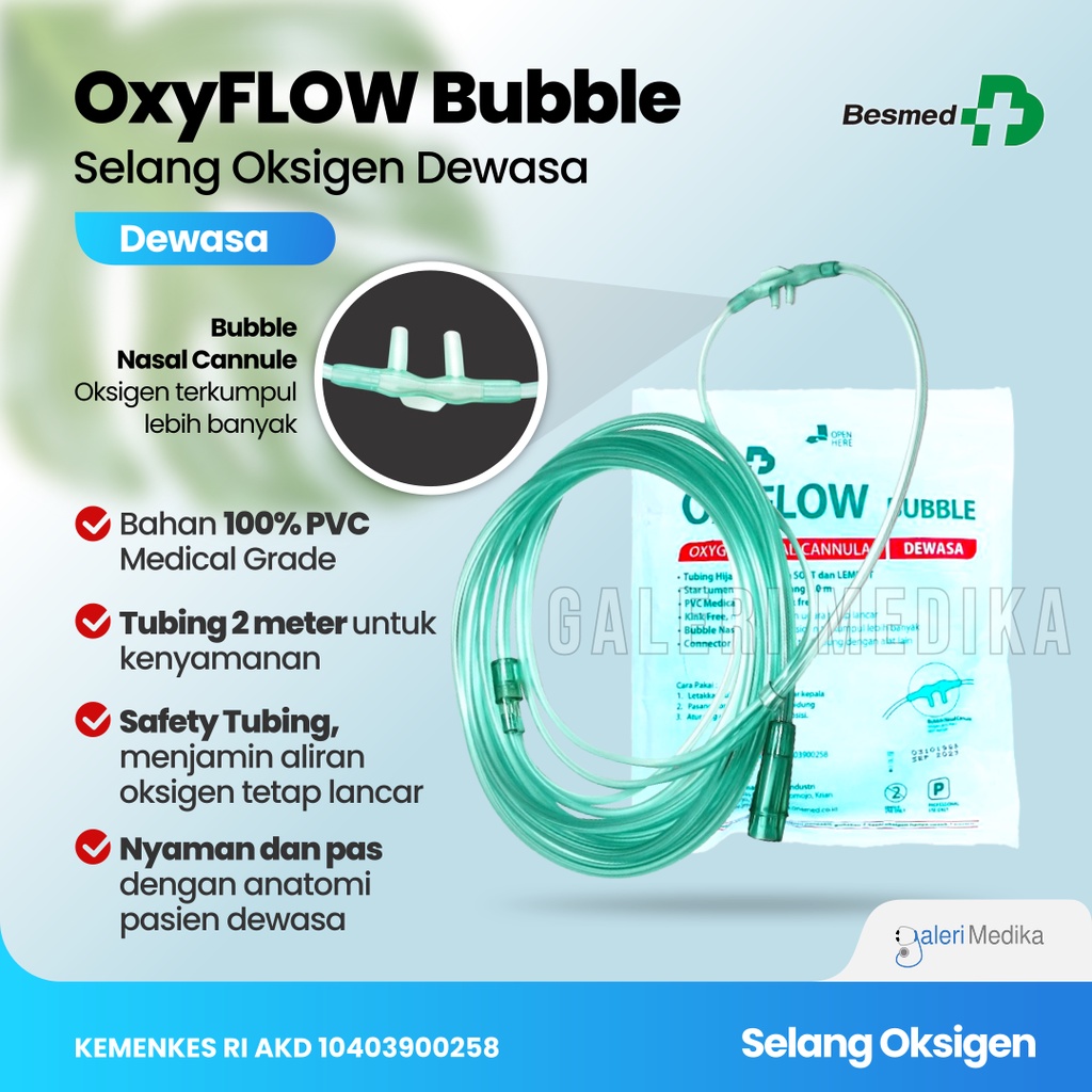 Selang Oxygen / Selang Oksigen Oxyflow Nasal Oxygen Cannula Dewasa