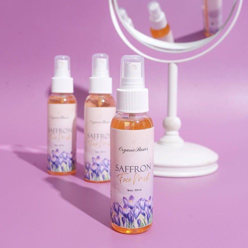FACEMIST SAFFRON BY ORGANICBASIC HYALURONIC + WITCH HAZEL EXTRACT BPOM 100 ML