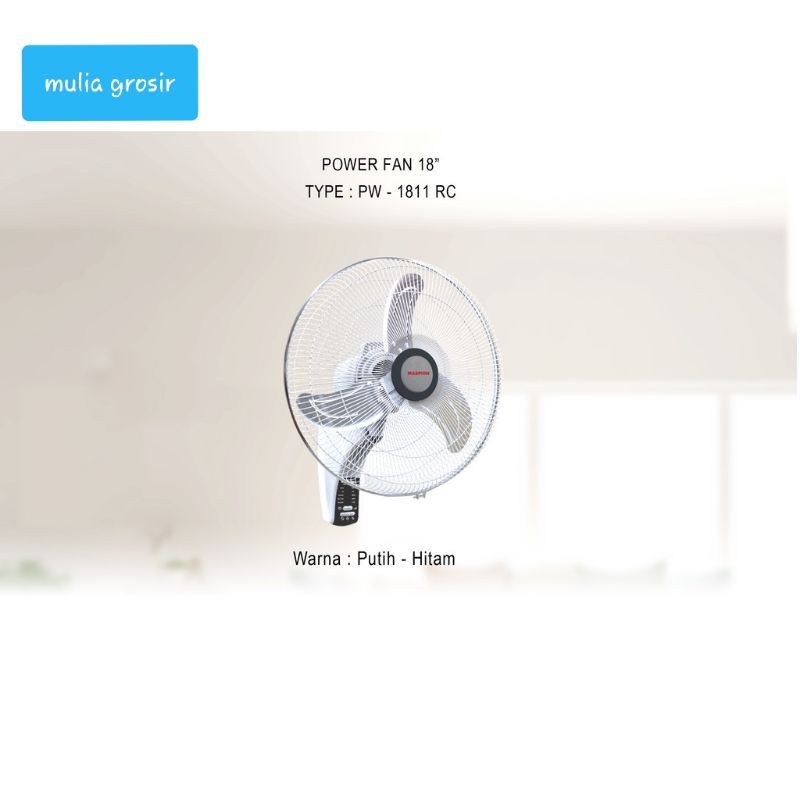 Wall Fan Maspion 18&quot; + Remot PW 1811 RC / Kipas Besi Maspion 18&quot; / Kipas Angin Tembok