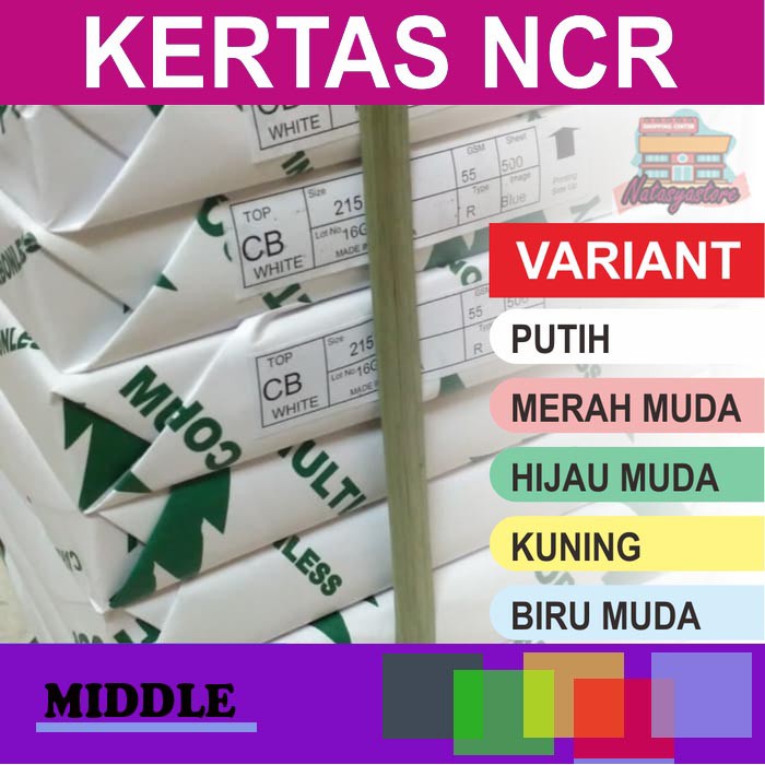 

Kertas NCR Multi Copy Middle Sheet 1Rim