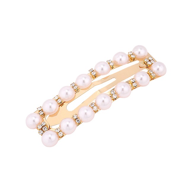 LRC Jepit Rambut Fashion Gold Pearl Hair Clip Y6145X