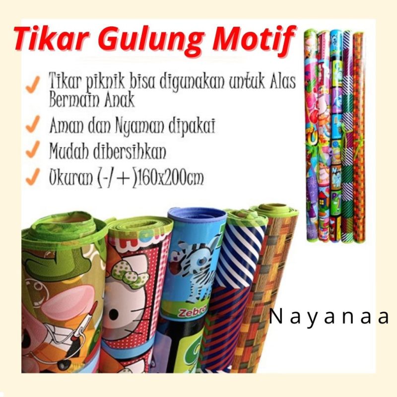 Tikar Piknik - Tikar Gambar - Tikar Spon Karakter - Tikar Gulung Motif 120x120cm