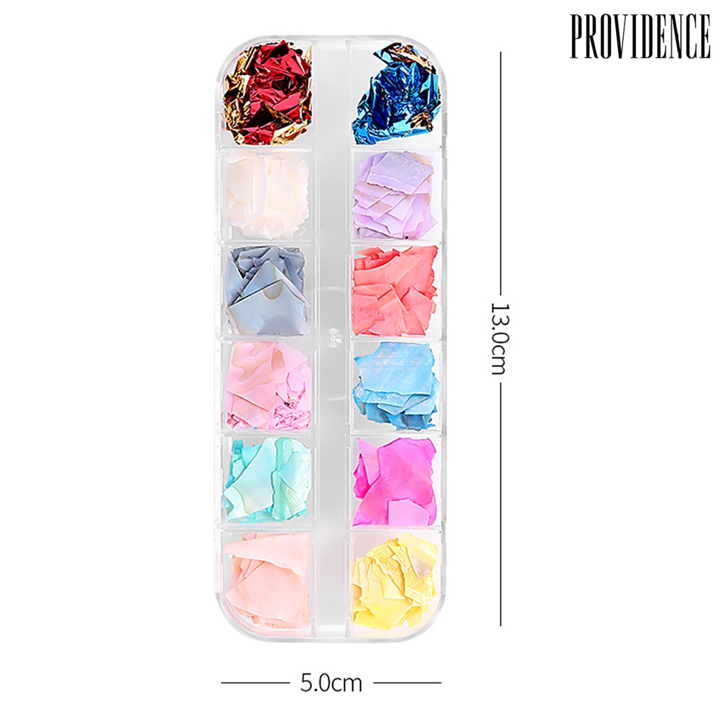 Providence 12 Mix Colors Shiny Charming Attractive Shell Nail Art Sequins for Party