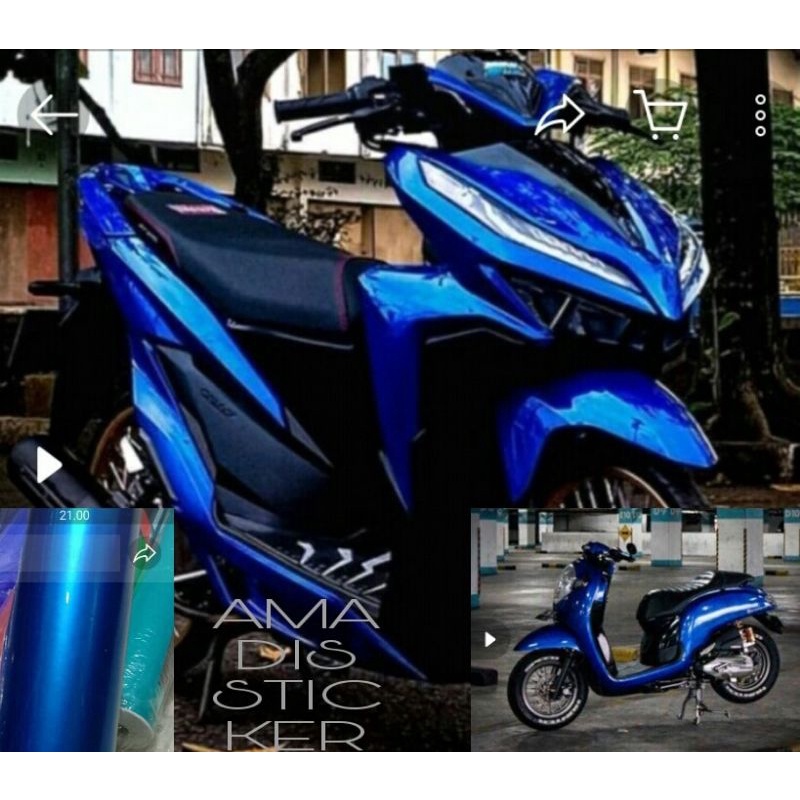 STIKER SKOTLET BIRU CANDY SKOTLET MOTOR BIRU CANDY METALIC