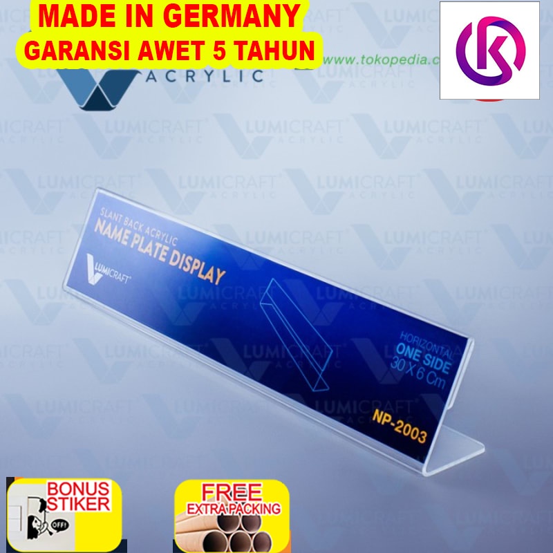 

Murah Label/Name Plate Display/Stand Acrylic/Akrilik Model L - 30 x 6 cm