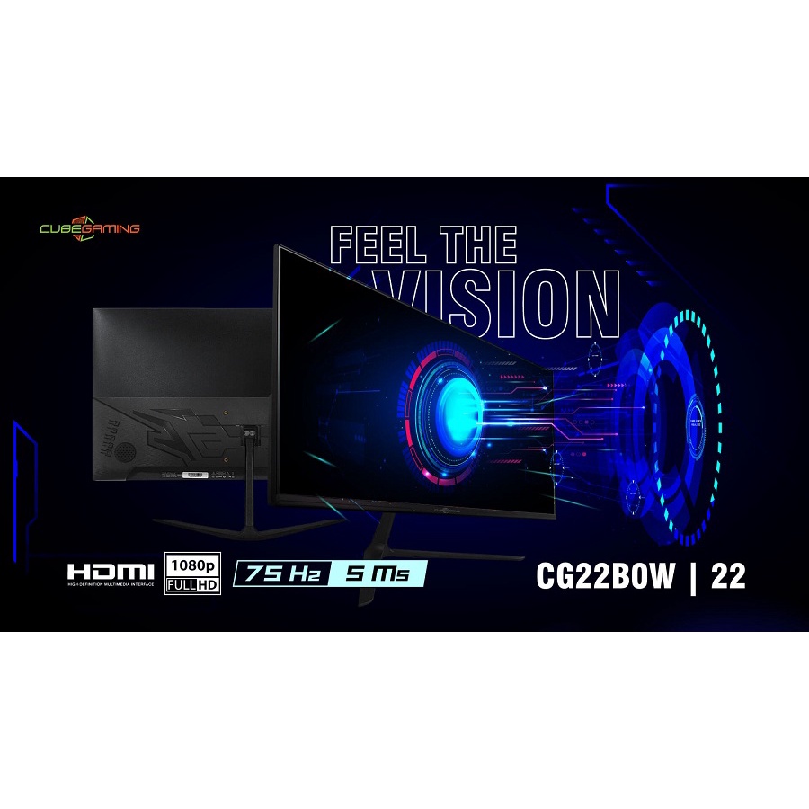 Monitor Led Cube Gaming 22&quot;Inch CG22BOW FullHD 75Hz 1080p HDMI / VGA