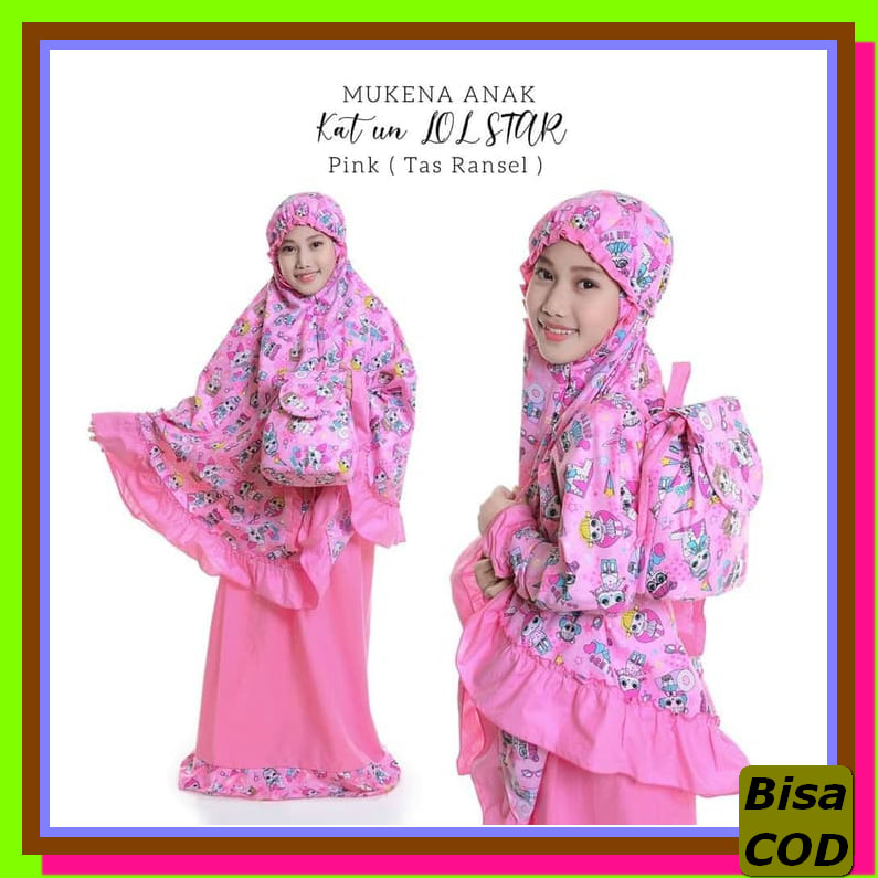 Mukena Prancis Lexus Dalanova Dewasa Original Mukena Anak Remaja  KN635 Mukena Anak Lol Star Pink (