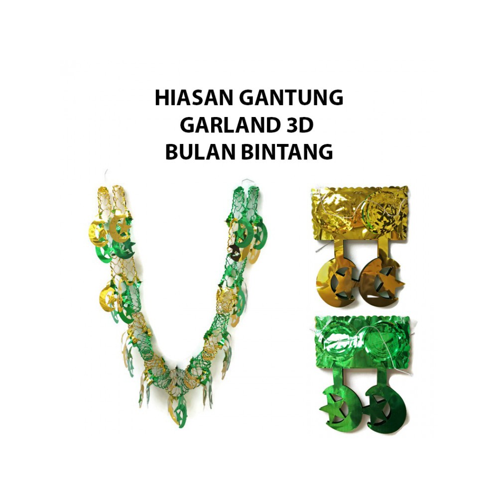  Hiasan  Dinding Gantung Garland 3D Lebaran Dekorasi 