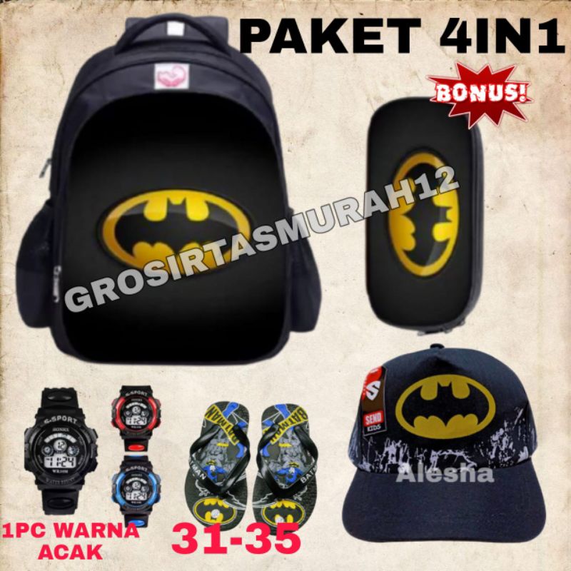 Tas anak ransel karakter  gratis waistbag topi bordir jam tangan tempat pinsil - tas anak Tas anak laki laki