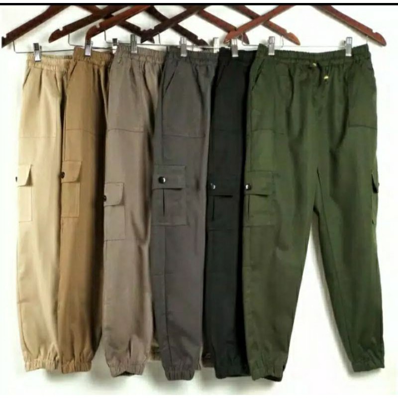 Celana jogger cargo wanita/cinos cargo wanita/ pinggang karet.