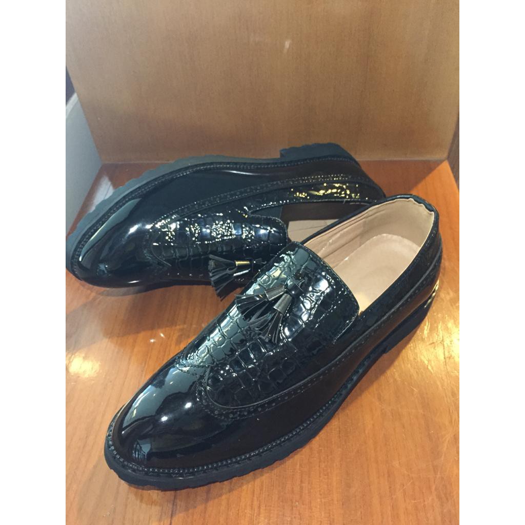 Steve.co* SEPATU PANTOFEL PRIA Bahan Kulit Asli tebal dengan teasel