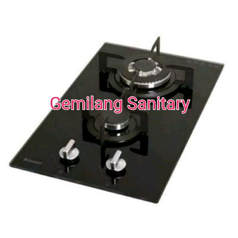 Kompor Tanam Rinnai RB 312 N GB/Kompor Tanam Gas Rinnai Dua Tungku Kaca RB 312 NGB Ory