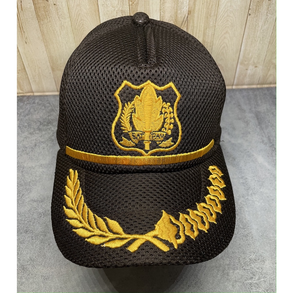 Topi Jaring Satpam Cokelat Danru  | Topi Jaring Security | Topi Satpam Padi Kapas List  | Topi Jaring Satpam