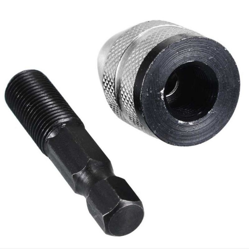 Drill chuck bit quick change hex shank