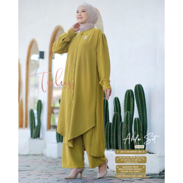 AKILA SET BY TULUS SIGNATURE // SET MUSLIMAH // Oneset wanita polos airflow