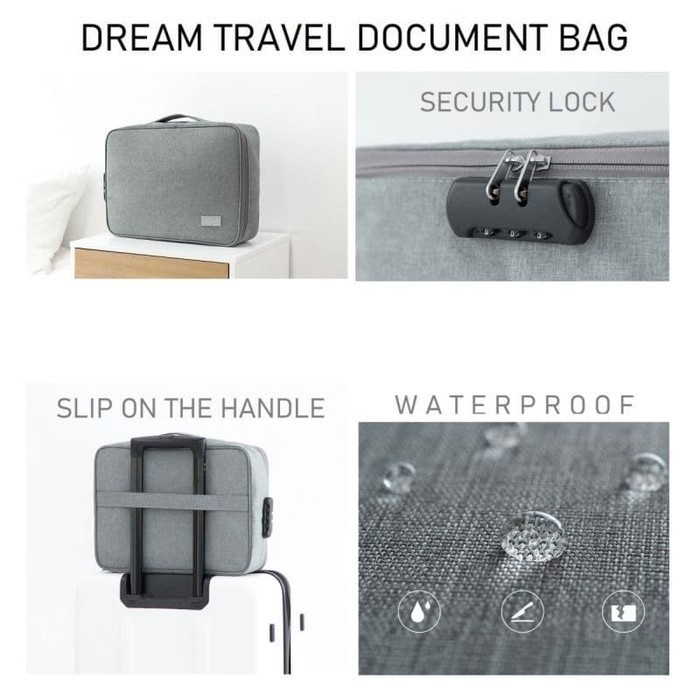 

BAHAN BERKUALITAS TAS DOKUMEN ORGANIZER BAG WITH SAFETY LOCK SECURITY WATERPROOF DREAM A BEST PRODUK