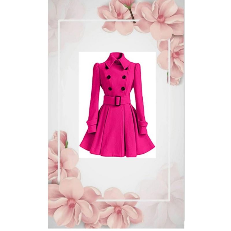 COAT KATUN MEGAR WARNA  PINK