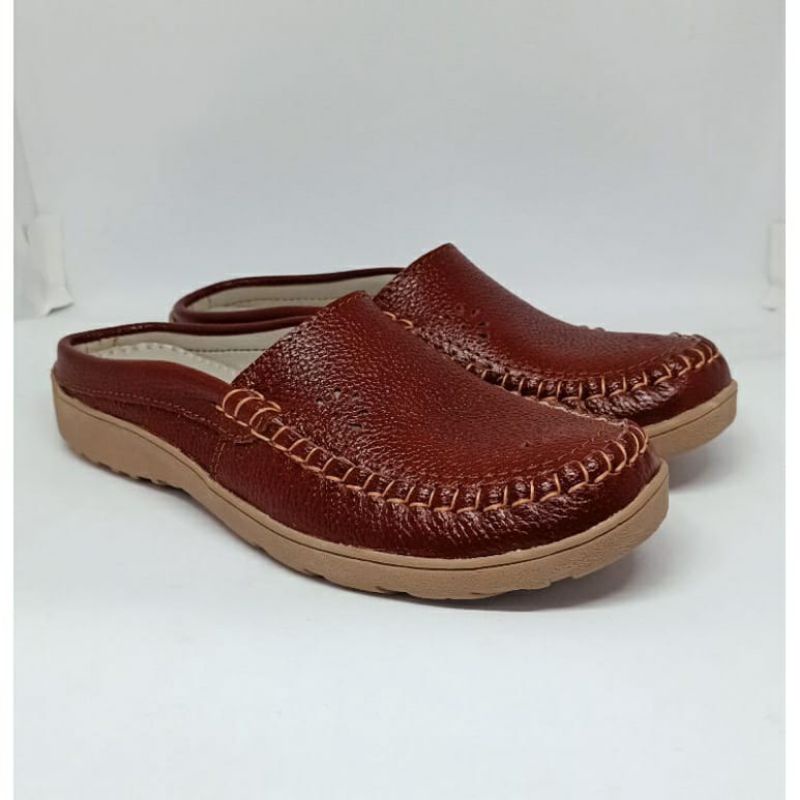 Sepatu Selop Kulit Asli / Sepatu Selop Pria Kulit Asli
