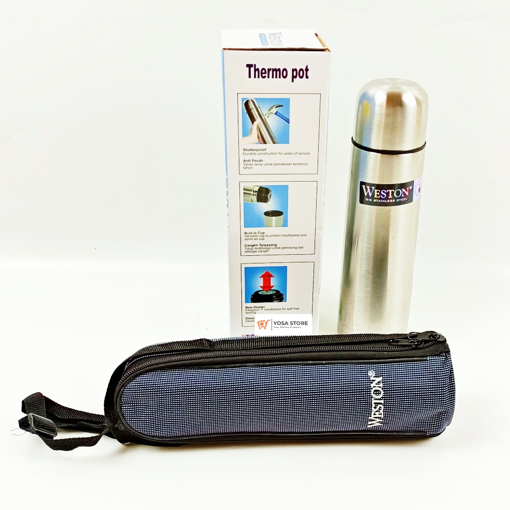 WESTON Thermos Air Panas/  Termos Air Dingin 500mmL Stainless Steel - Silver Original