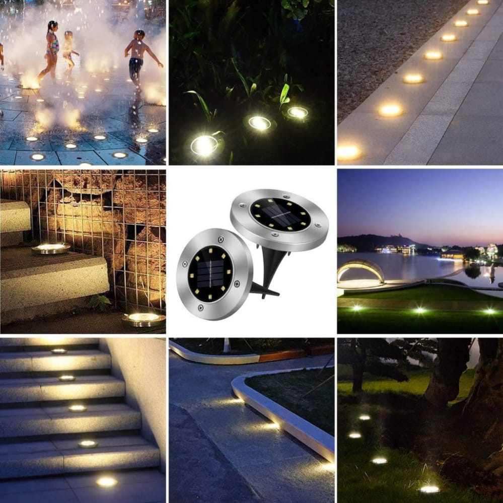 Lampu Tanam LED Solar Outdoor Waterproof 8 LED Sensor Gerak Dekorasi Taman Lampu Penerangan Malam