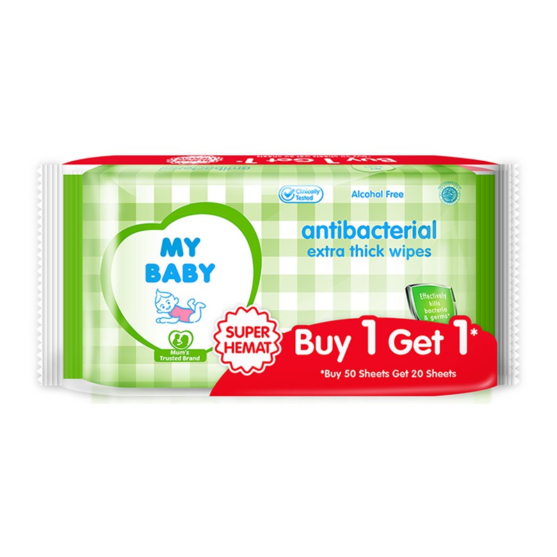 MY BABY ANTIBACTERIAL EXTRA THICK WIPES BUY 1 GET 1