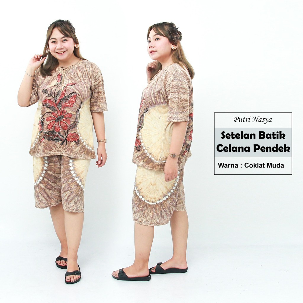 setelan batik jumbo celana pendek / baby doll jumbo / kulot jumbo / piyama jumbo / pakaian santai