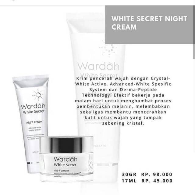 Wardah white secret night cream