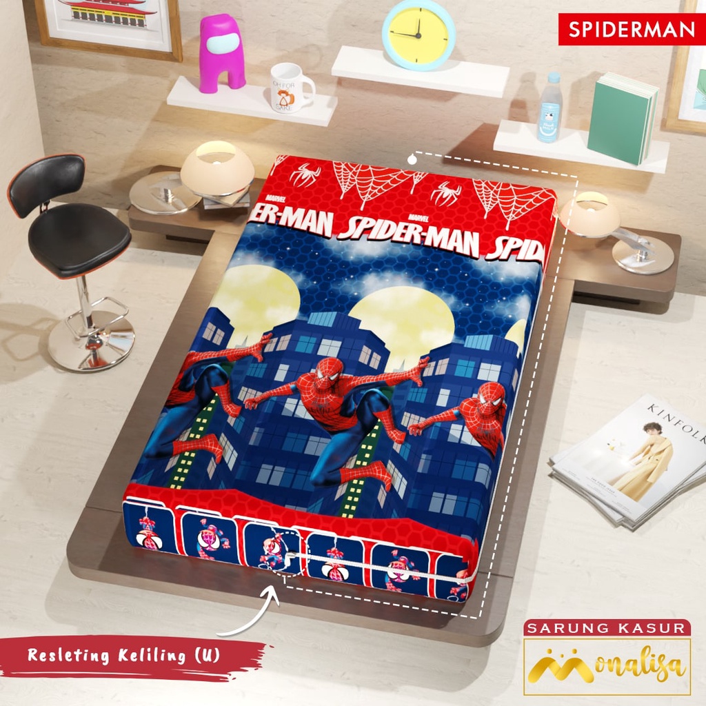 Monalisa Premium Sarung kasur Uk 90/100/120 T 15/20 - Spiderman