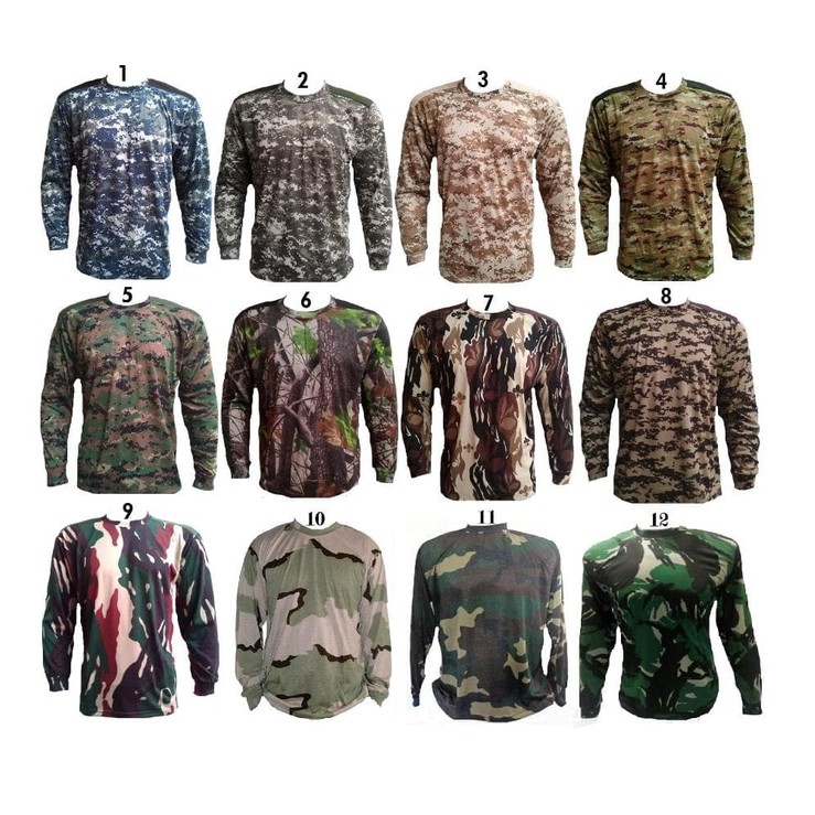 kaos loreng army lengan panjang