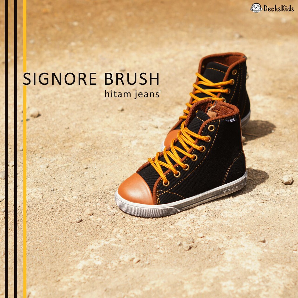 Sepatu Anak Laki - Laki Decks Kids Signore Hitam Jeans Keren