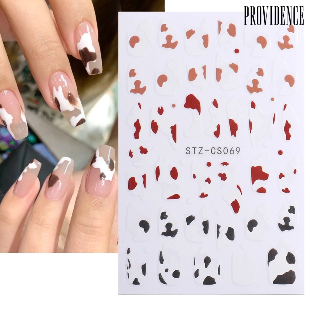 Providence 7Pcs/Set Nail Line Sticker French Style Strip Patterns Ultra Thin 3D Geometry Irregular Whirling Wave Cow Decal for Manicure