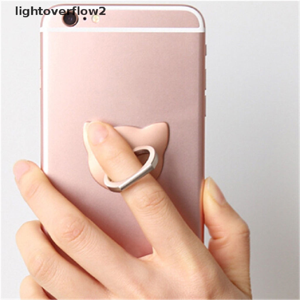 (Light2) Ring Stand Holder Bentuk Kucing Rotasi 360 Derajat Untuk Smartphone °