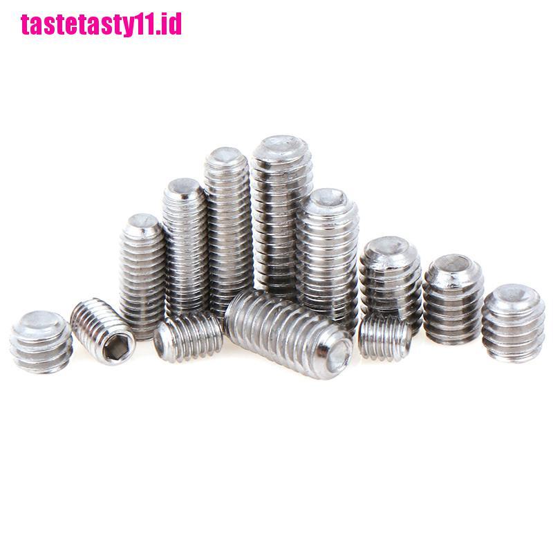 Set 50 Pcs Sekrup Hex Socket Tanpa Kepala Bentuk Cekung Bahan Stainless Steel M3 M4