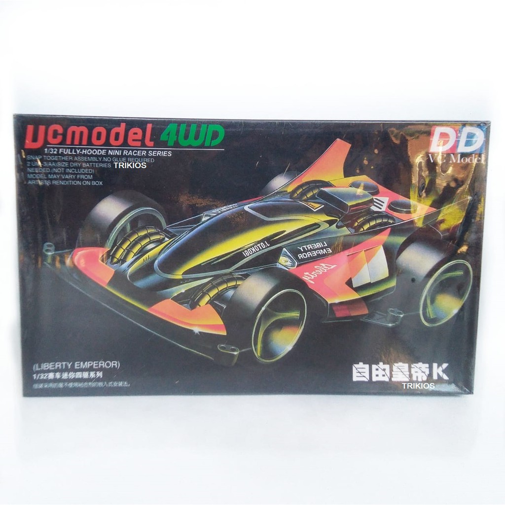 Rep. Tamiya Mini 4wd Merk DD Ruize Liberty Emperor Black Super 1 Chassis