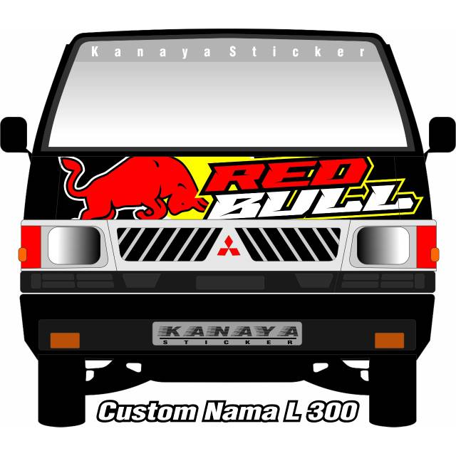 

Sticker nama custom logo redbull