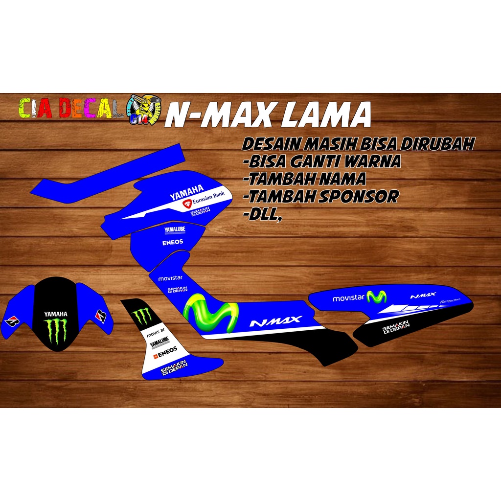 Decal sticker full body nmax old/lama monster biru