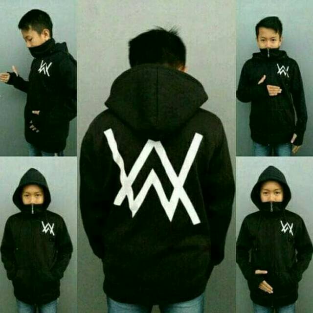 Jaket AW ninja alan walker keren pria &amp; wanita - Black - Hitam /jaket zipper AW ninja alan walker terbaru